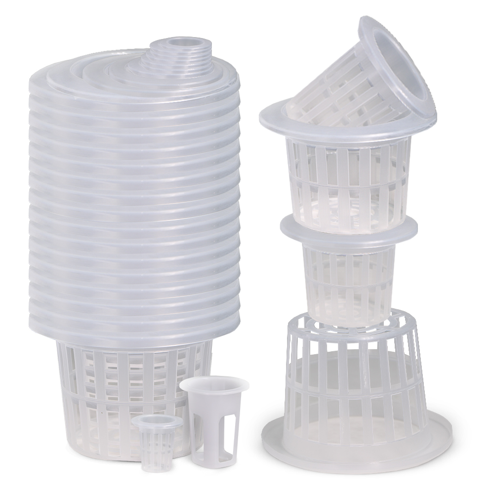 Net Pot 3 Inch - ตาข่ายพลาสติกใสสำหรับปลูกพืชถ้วยสำหรับไฮโดรโปนิกส์ aquaponic กล้วยไม้ตะกร้าหม้อกว้าง aeroponic soilless contai