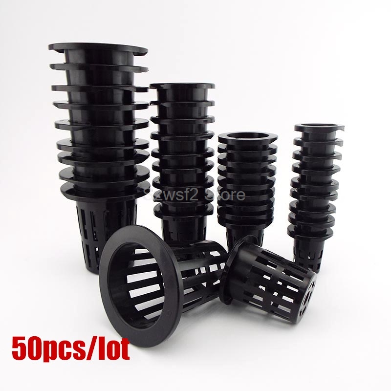 Net Pot 3 Inch - กระถางปลูกต้นไม้แบบตาข่าย 50 ชิ้น ถ้วยเพาะชำแบบไฮโดรโปนิกส์ ตะกร้าพลาสติกสำหรับปลูกผักแบบไร้ดิน สำหรับใช้ในโรงเรือน