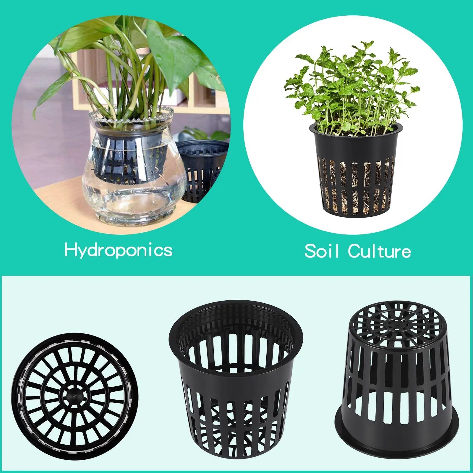 10PCS 3 นิ้ว Hydroponics ถ้วย  - Net Pot 3 Inch บทวิจารณ์และราคา